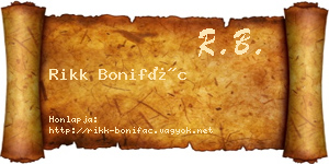 Rikk Bonifác névjegykártya